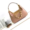 10A Mujer Stud Sign Handle Big Rivet Cuero genuino axila diseñador bandolera Hobo Bag Crossbody Bolso en forma de media luna Bolso con correa para el hombro Totalizadores