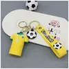 Anahtar Yüzükler 3D oyuncu futbol kıyafetleri şekli Anahtarlık Toptan Özel Figürlü Karikatür Logosu Hediyelik Hediye Drop Dağıtım Jewelr DH56U