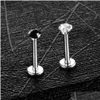 Labret piercing labial joia de aço inoxidável cristal coração labret stud drop drop body