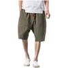 Running Shorts Men'S Casual Sports Beach Cotton Linen L Mens Below Knee 6 Foam