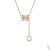 Pendant Necklaces Classic Design Famous Brand Roman Numerals Necklace For Women Titanium Steel Luxury Jewelry Female Drop Delivery Pen Dhr4S