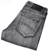 Jeans grigi classici da uomo primavera estate elasticizzati elasticizzati sottili da lavoro stile casual L230724