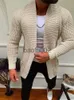 Kurtki męskie Mężczyźni Striped Casual Knitt Cardigan Spring Autumn V-Neck solidne długie rękawie kurtka Męska kurtka codzienna kieszonkowa kieszonkowa ścieżka uliczna J230724