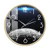 Zegary ścienne Niebieskie Widok Ziemia z powierzchni księżyca Nowoczesny design drukowany zegar do salonu Planet Landscape Space Decor Watch zegarek