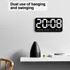 Wall Clocks Mounted Digital Clock Dual Alarms Date Week Temperature Display Multifunctional Electronic LED Bedroom Desktop