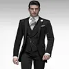 Yeni gelenler bir düğme siyah damat smokin pik kapak adam blazer erkekler düğün ceket pantolonlar yelek kravat h709292z