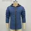 Herrtröjor män tröja huva stickade rockar hösten vinter tjock blå zip cardigan herr mode knitt hoodie tops blusa de frio masculino t230724