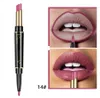 Double -headed red lip thread pen matte makeup color lip glaze 16 color lipstick, many style choices, support custom logo