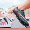Säkerhetsskor Herrens ban- och fältträningskor Kvinnors idrottare Running Nails Spaper Graffiti Shoes Men's Racing Sports Shoes 230720