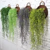 Dekorativa blommor 1st 82 cm Artificial Orchid Rattan String Vine Green Leaves For Home Wedding Garden Decoration Hanging Garland Wall