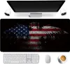 31.5x11.8 Inch American Patriotic Bald Eagle US National Flag Long Extended Mouse Pad with Stitched Edges XL Mouse Mat Desk Pad