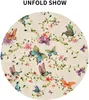 Nappe Vintage Papillons Nappe Ronde 60 Pouces Épaissir Couverture Lavable Pour Cuisine Quotidienne Salle À Manger Décor De Fête