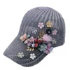 Casquettes de baseball chapeau femme fleur évidé casquette de canard été mince Style voyage maille tricoté étranger Baseball pare-soleil en plein air