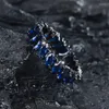 Anneaux de mariage luxe femme charme bleu cristal anneau couleur noire pour les femmes petite pierre bijoux de fiançailles