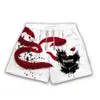 Męskie szorty anime Harajuku plażowe krótkie spodnie Proste styl Diabel Fruit 3D Printed Swidtrunks for Men Oversized 6xl Black 230724