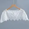 Bow Ties Hollow Lace Floral Fake Yaka Şal Kadınlar Gömlek Bluz Çıkarılabilir Omuz Sargısı Boyun Yaygın Pelerin