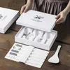 Minimalisme 5 Paren/partij Eetstokjes Lepels Keramisch Servies Huishoudelijke Antislip Voedsel Sticks Geschenkdoos Bestek Set Herbruikbare Keuken L230704