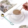 Spoons Angel Wing Tail Spoon Stainless Steel Home Kitchen Dining Flatware Feather Dessert Coffee Cutlery Bar Tool For Drop Delivery Ga Dhgui