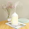 Portable Humidifier Wood Grain, Mini Hollow Humidifier With Night Light USB Powered Aroma Diffuser Super Quiet
