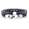 Pulseira de cordão de pedra de lava de hematita casual frisada moda masculina 8mm contas de olho de tigre naturais pulseiras de casais para mulheres amigo Dhgit