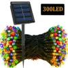 Utomhus LED Solar String Lights Fairy Light Solar Powered Garland Lights 8 Mode Garden Wedding Decoration Waterproof