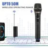 new wireless microphone handheld with 6 & 3.5mm adapter receiver 2 channels uhf professional mic for karaoke/party/band/meeting