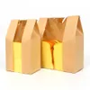 StoBag 50pcs Papier Kraft Avec Fenêtre Sacs D'emballage De Pain Résistant À L'huile Petit Déjeuner Breat Fournitures Fête Nourriture Toast Clair Célébrer 2106274Y