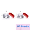 Fabriksuttag Square Bottom Cream Burs Clear Plastic Makeup Sub-Botling, Empty Cosmetic Container, liten provmask Canister 100st 3G 5G