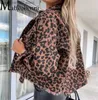 Vrouwen Jassen Herfst Nieuwe Luipaard Print Denim Jas vrouwen Single-breasted Vest Revers Kraag Jas Vrouwelijke Casual Commuter Losse Bovenkleding T230724