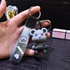 Keychains Fashion Chameleon Bear Keychain Leather Cow for Women Bag Jewelry Trinka Men's Car Key Ring Chain Pendant S604