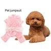 Dog Apparel Lovely Overalls Eye-catching Dress-up Cotton Pet Bowknot Four-legged Pullover