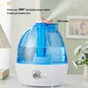 1 st 2.5l Portable Warm Color Night Light Mini H2O 360 ﾰ roterande munstycksspray dimma luftfuktare dubbel våt arom eterisk olja diffusor cool dim usb luft luftfuktare