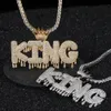 Collane con ciondolo TopBling Hip Hop A-Z Collana con pendente a forma di lettera personalizzata Droplet Charm Crown Clasp 18K True Gold Plated Jewelry 230724