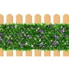 Fleurs décoratives clôture de jardin artificielle feuilles écran pour mur Faux lierre feuille de confidentialité avec fleur violette porche balcon décor