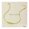 Collane di perline Colorf Perline di semi Chocker Boho Collana di perline arcobaleno Pietra preziosa naturale Turchese Ametista Pietra per le donne Summer Beach Dhqel