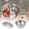 Conjuntos de louça multifuncional moedor manual de aço inoxidável máquina de fazer geléias triturador de legumes para frutas molhos purês cozinha