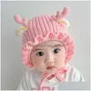 Beanie/Skull Caps Fashion Skl Baby Beanie Knitted Plush Cap Girls Boys Kids Winter Warm Hat Drop Delivery Accessories Hats Scarves Gloves