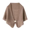 Halsdukar frseucag 2023 kvinnors ull halsduk sjal fast färg stickad mode mångsidig ihålig ut tunn polychrome