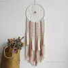 Oggetti decorativi Figurine macrame boho decorazione muro di arazzi sospeso da sogno catcher decorazioni per la casa tenatura a mano