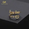 Band Ringen Gepersonaliseerde Holle Ring/Cut Unieke Ring/Gift Statement Sieraden voor Vriendin Vrouw Moeder - Verstelbare Hals 230724