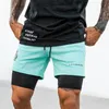 8-kleuren!!! 2 IN 1 Sport Camouflage Mesh Ademende Shorts Heren Dubbeldeks Jogging Running Sneldrogende GYM Fitness Workout Buttoms