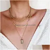 Chains Golden Twist Chain Necklace Stainless Steel Waterproof Choker Men Women Jewelry Gold Sier Color Gift Drop Delivery Necklaces P Dhaod