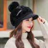 Ball Caps Dames Pet Honkbal Hoeden Pet Pluche Winter Warme Pompon Nepbont Outdoor Accessoires