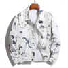 Chaquetas de los hombres Moda Casual Oversize Hombres Chaqueta de mezclilla Impreso Tie-dye Melange Trendy Street Youth Hip Hop Baggy Male Clothing Jean Coat