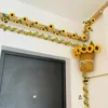 Fleurs décoratives tournesols guirlande artificielle soie vigne fausse plante feuille décoration suspendue pour la maison mariage arc décor fête guirlande cadeau