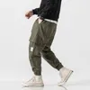 Calças Masculinas Masculinas Cargo Grandes Casuais Cintura Elástica Calças Masculinas de Algodão Joggers Vintage EUA Primavera Outono Roupas 2023