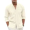 Chemises décontractées pour hommes Hommes Printemps Et Été Mode Solide Vacances Respirant Robe Sociale Chemise Tops Surdimensionné