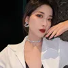 Choker koreansk som säljer modesmycken koppar inlagd zirkon lyxig blank halsband sexig damparti