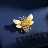 Броши женская модная винтажная кристал милая пчела для женщин роскошные желтые золотые цвето