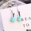 Charm Fashion Summer Sweet Fruit Milk Te Drink Bottle Pendant Earrings Glass Stberry Lemon Cup Candy Women SMYCKE Drop Deliver Dh6MJ